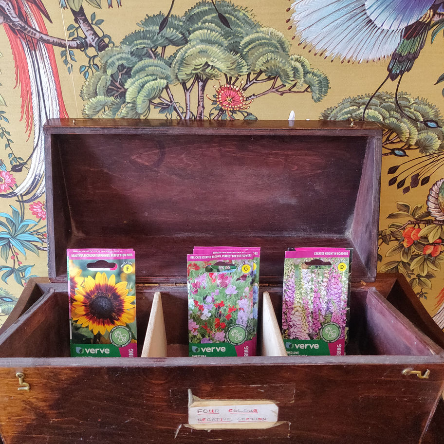 Vintage oak box probably scratch built by photography enthusiast to keep lenses