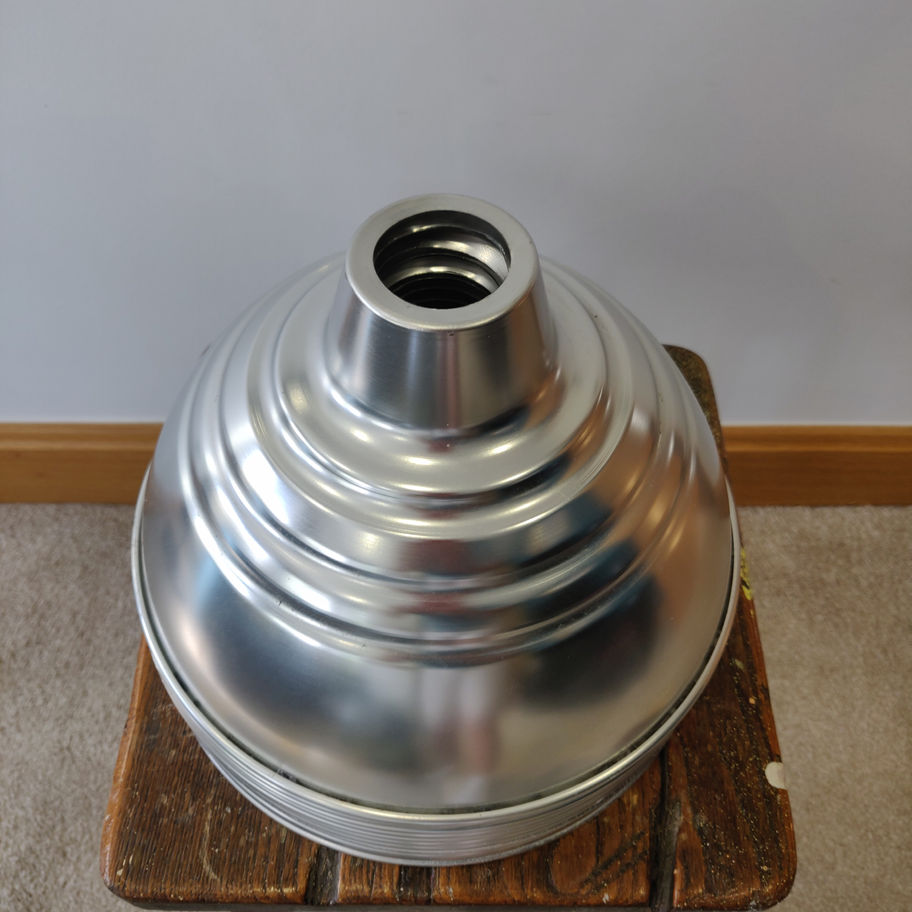 Vintage set of 12 aluminium light lamp shades industrial look