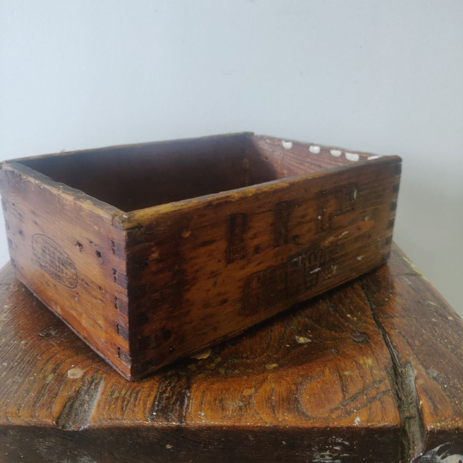 Vintage Rolls Royce Crewe motor car factory small oak wooden tool box