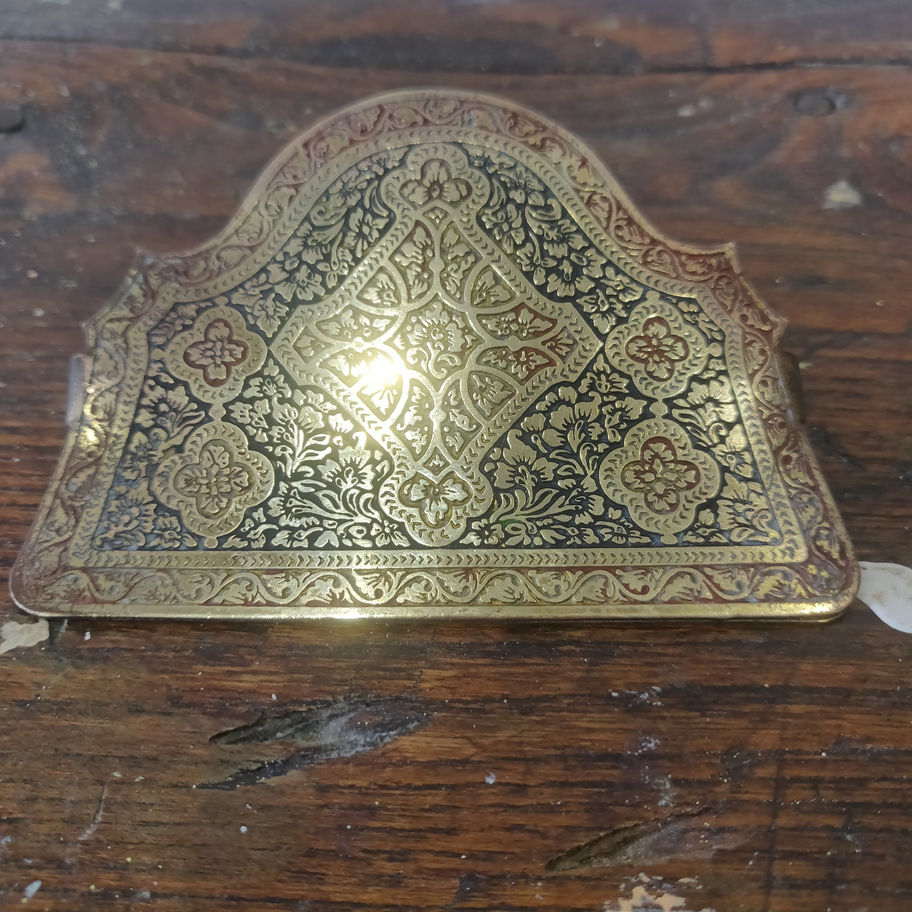 Antique early 20th century kinco (1923 to 1939) brass Indian decor letter clip