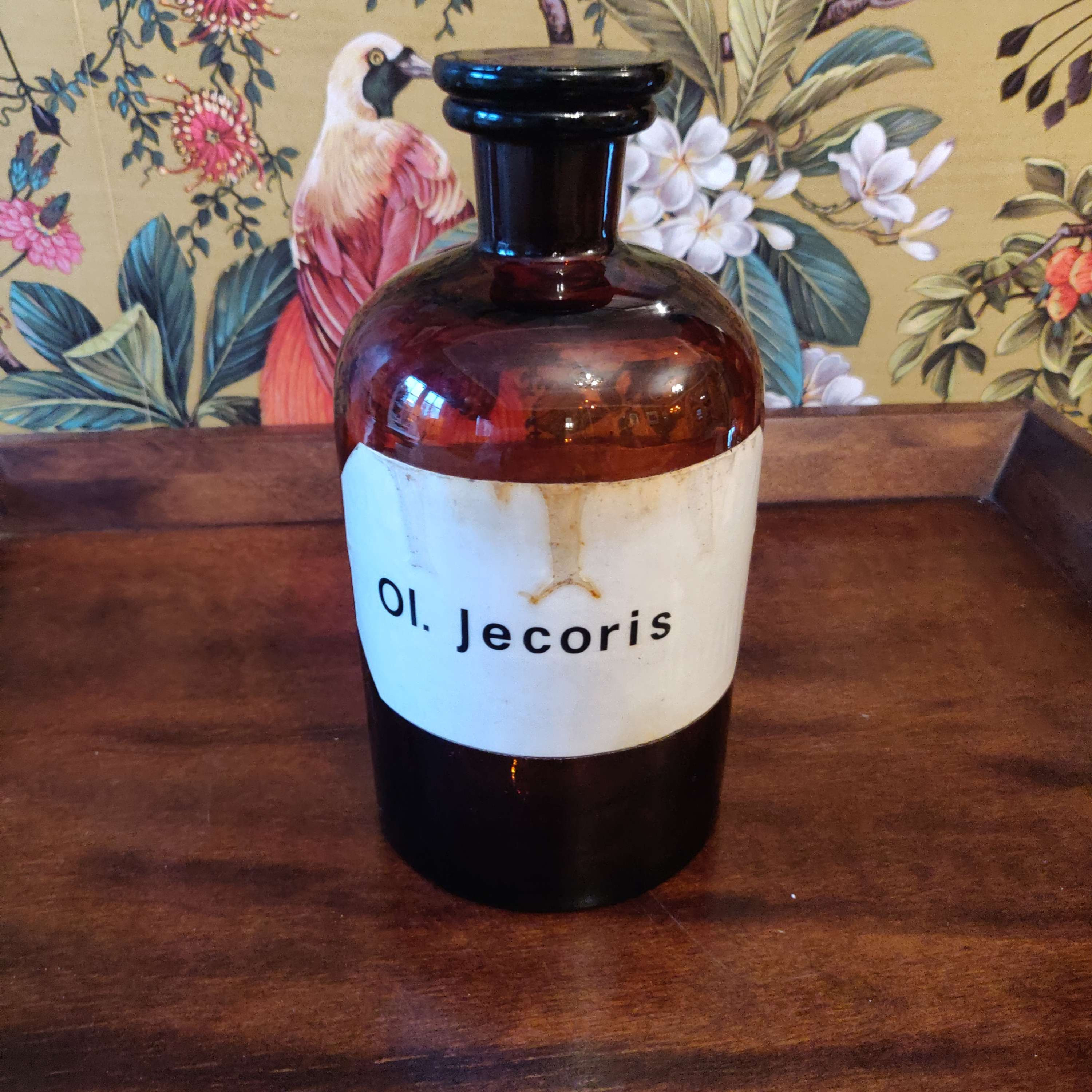 Vintage large apothecary bottle ol.jecoris