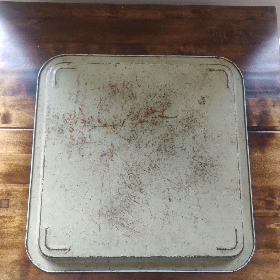 Antique/ vintage camwal table water metal tray