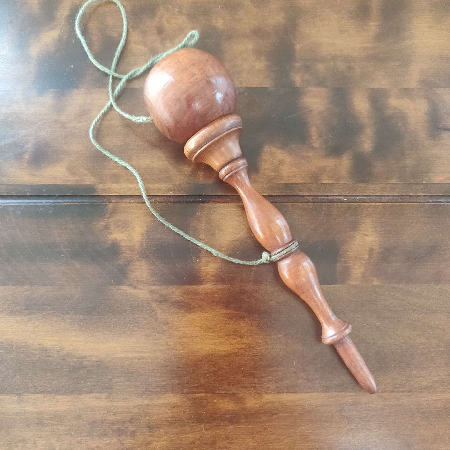 treen toy whistle, ball and cup, rattle and teether