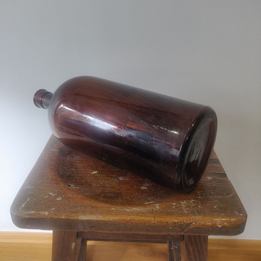 Vintage large medicine apothecary bottle lovely deep amber colour great display