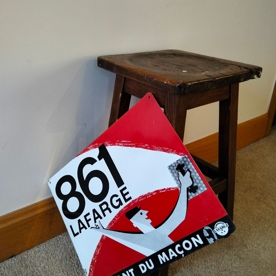 Vintage Lafarge metal Advertising Sign – “861 Lafarge – Le Liant du Maçon”