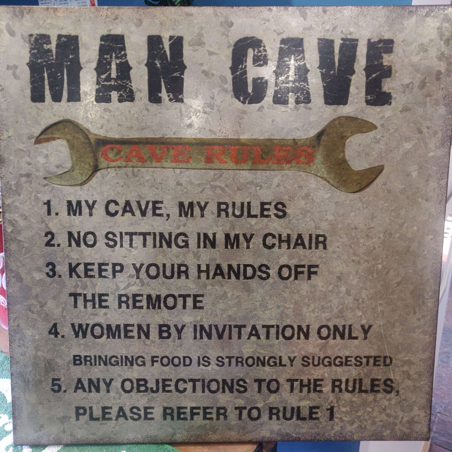 Man cave metal sign