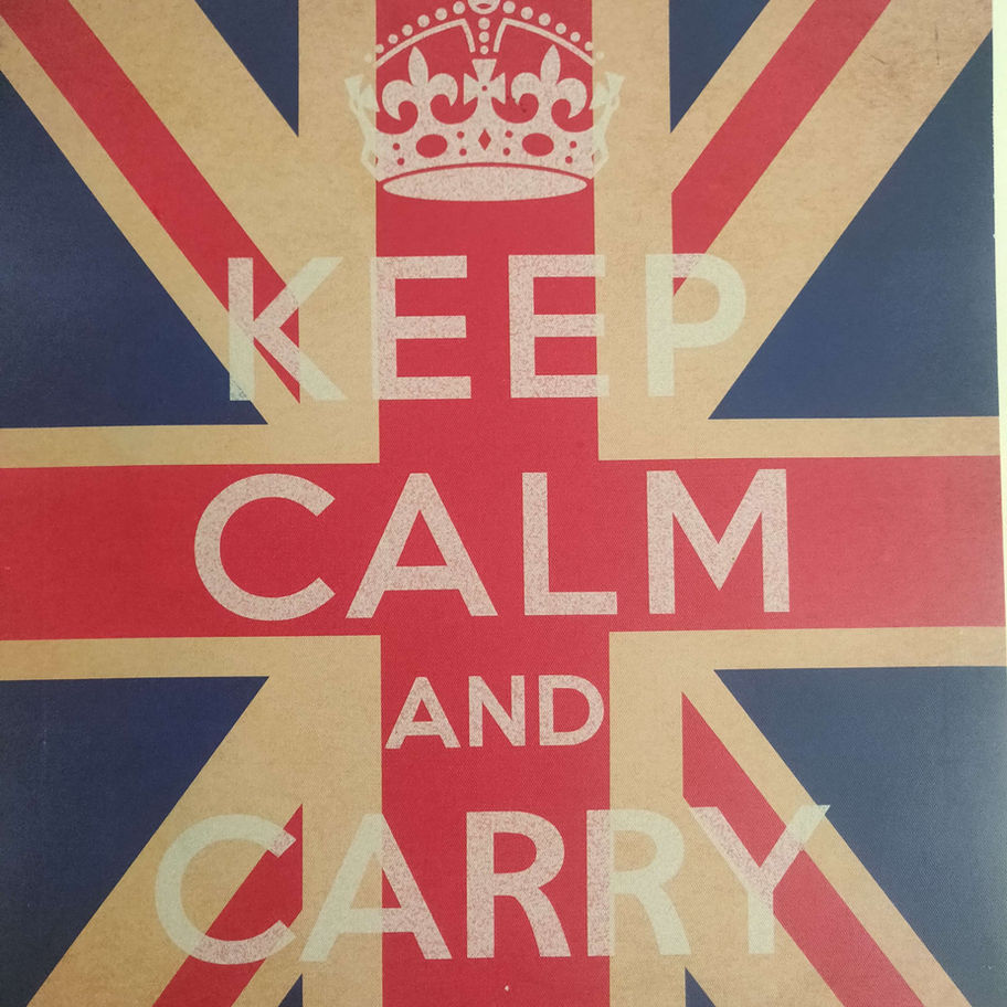 Keep Calm and carry On sign union jack on canvas