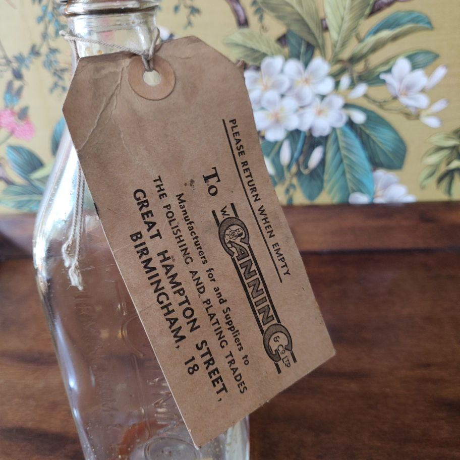 Vintage could be older W. Canning & co Ltd glass bottle with original lid rare