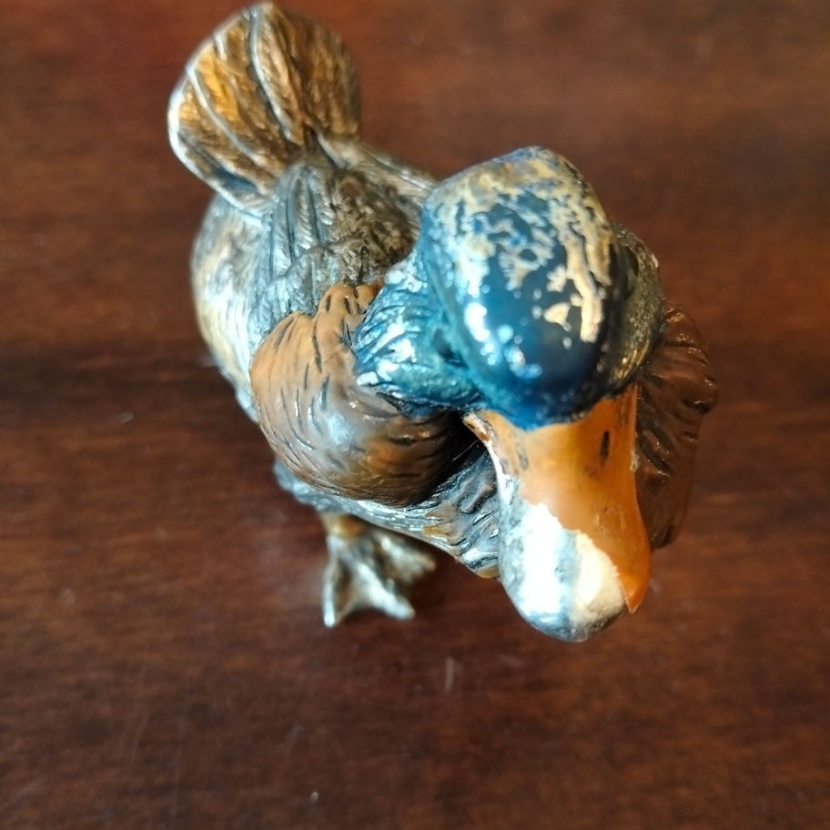 Vintage Cold-Cast Bronze effect Mallard Duck Figurine