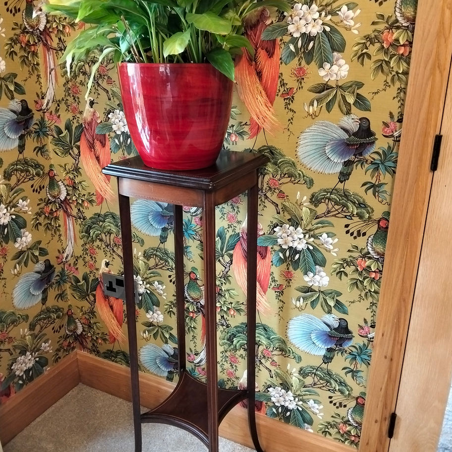 Antique Edwardian Inlaid satin / Mahogany  Plant Stand / Occasional Table