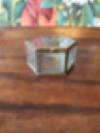 Vintage Hexagonal Brass & Glass Trinket Box