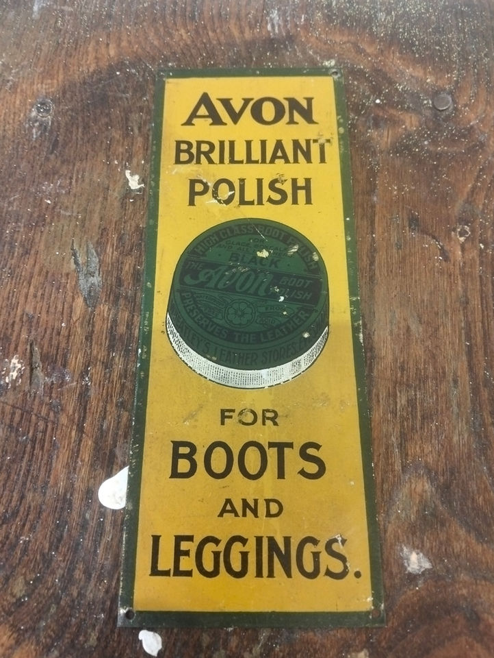 Antique Avon Brilliant Polish Advertising Door Plate – c.1910s–1920s
