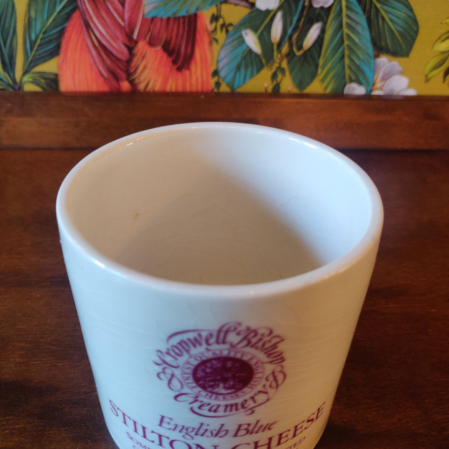 Stilton English blue storage jar decorative