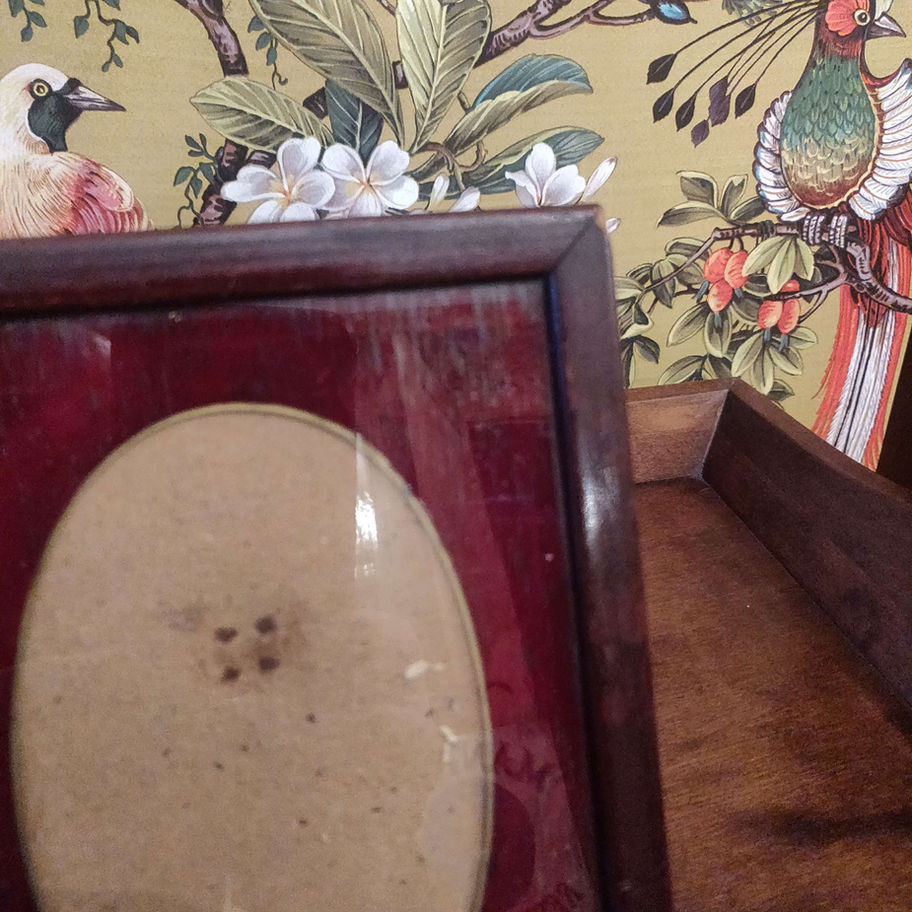 Antique 1920s probably French art nouveau mahogany picture frame