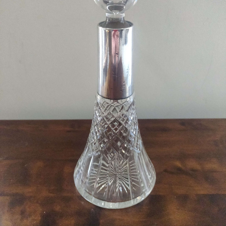 Antique we believe London 1903 silver hallmarked dressing table perfume bottle
