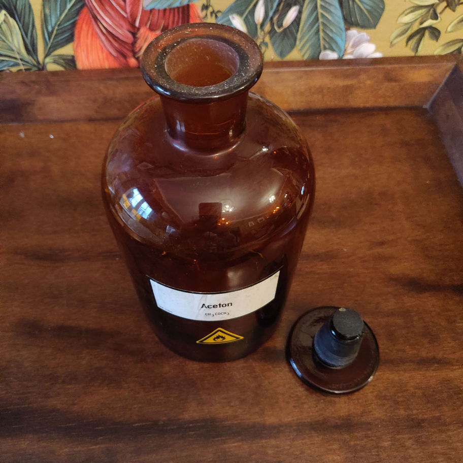 Vintage large apothecary bottle Aceton