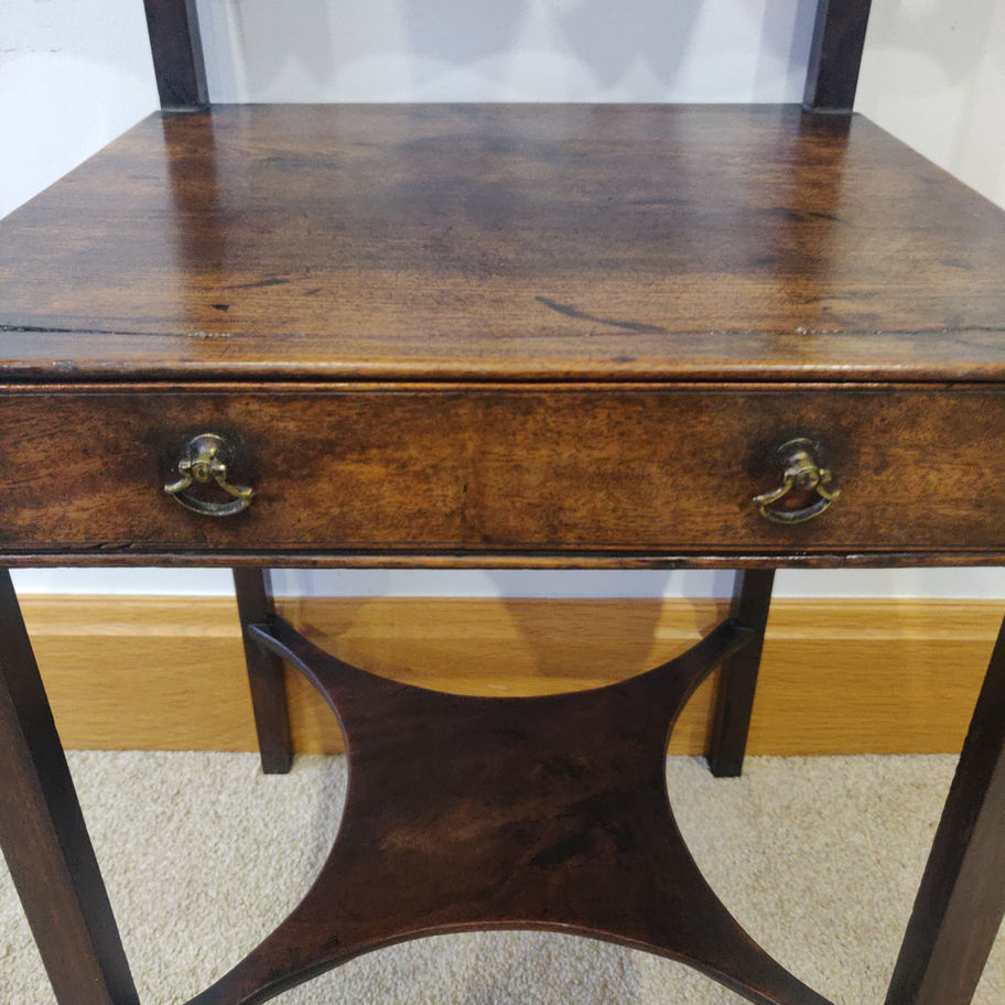 Antique George III 1780s ? Mahogany small wash stand with copeland wash bowl etc