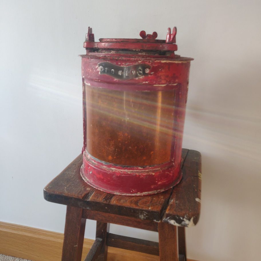 Antique Victorian late 19th century heavy cast metal ships towing lamp amazing!