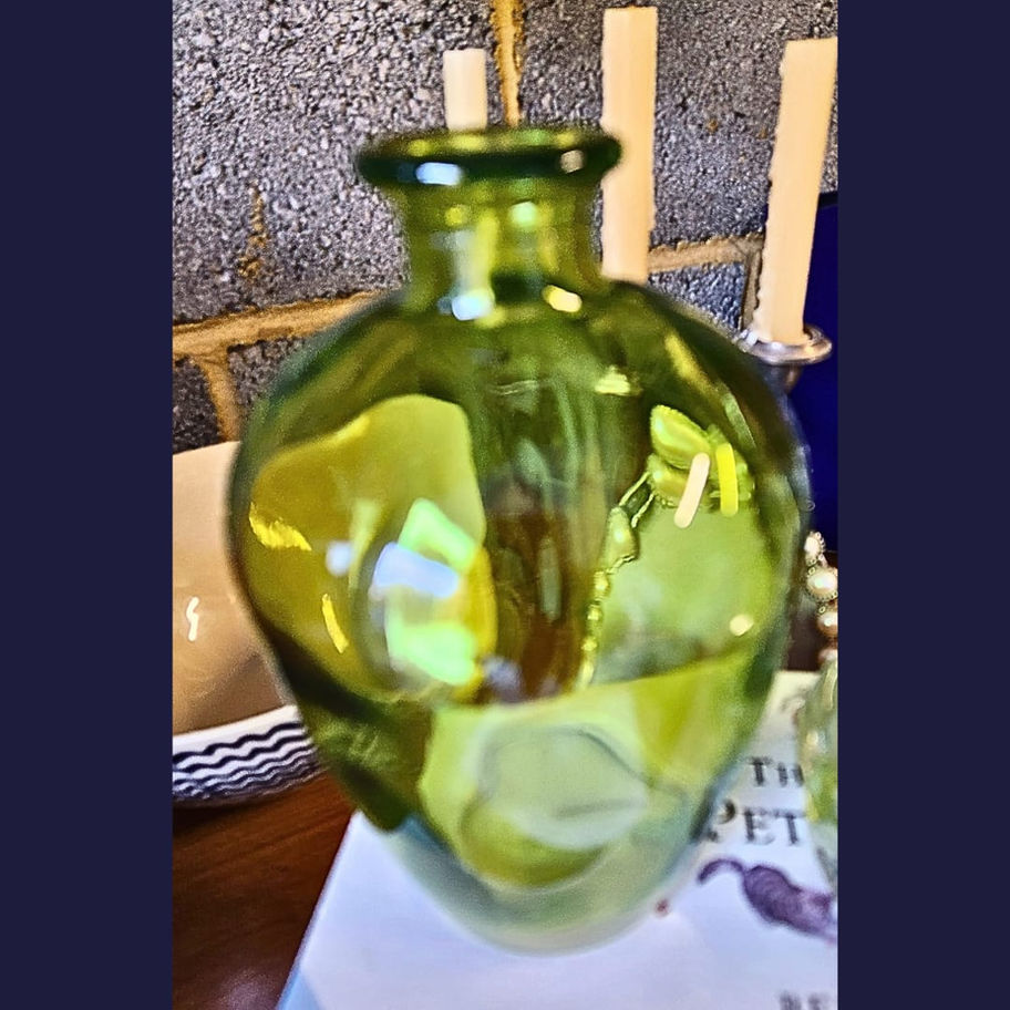 green glass vases