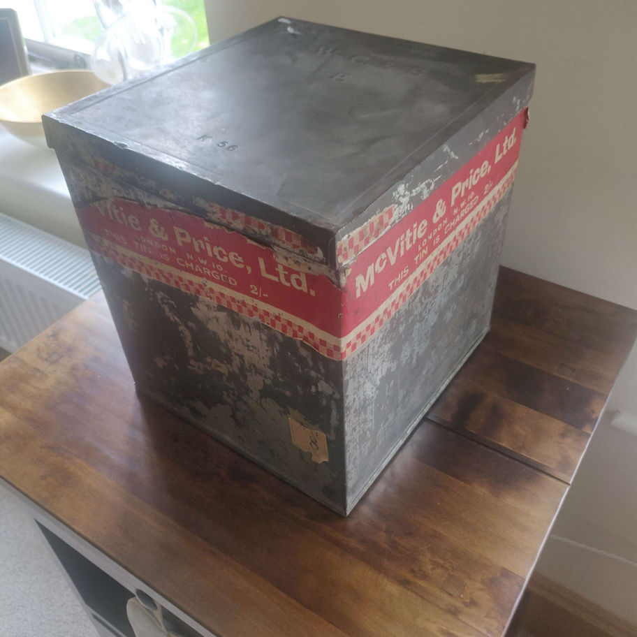 Vintage large square mcvities & prices digestive shop display tin