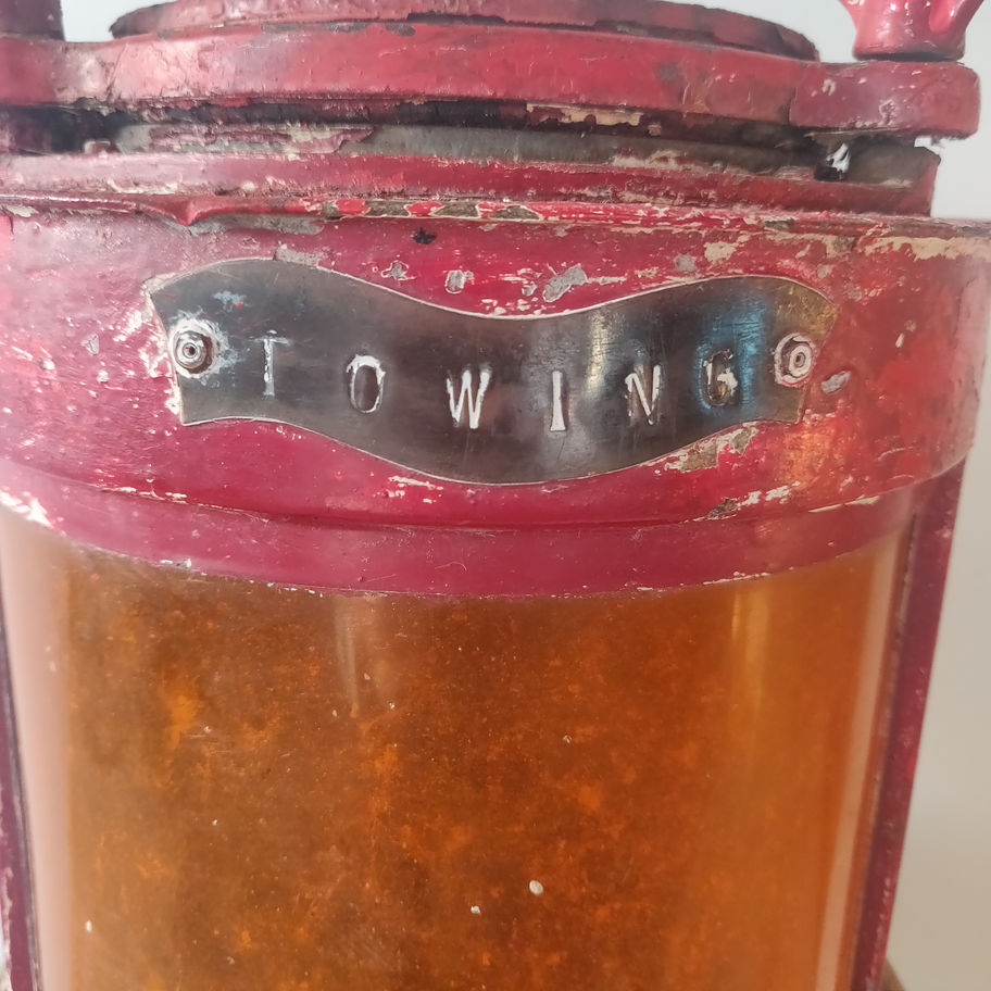 Antique Victorian late 19th century heavy cast metal ships towing lamp amazing!