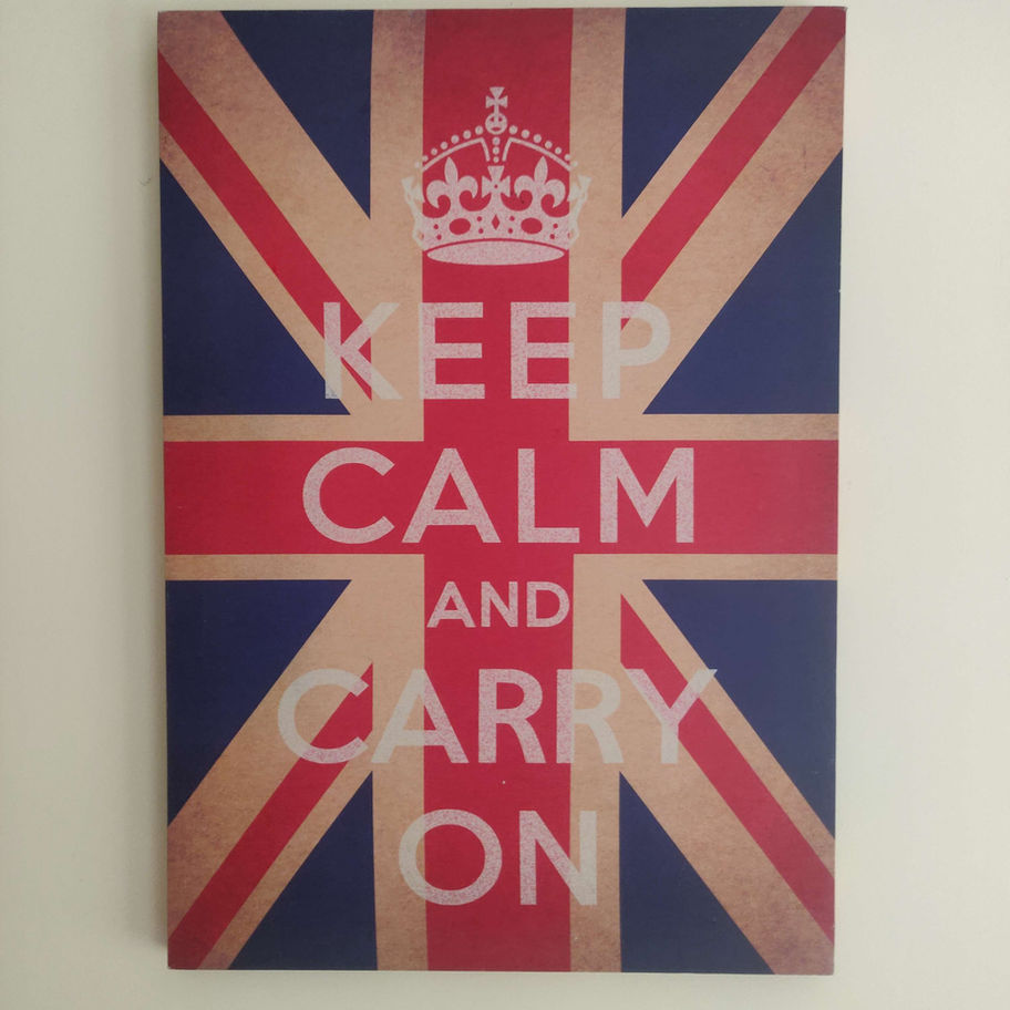 Keep Calm and carry On sign union jack on canvas
