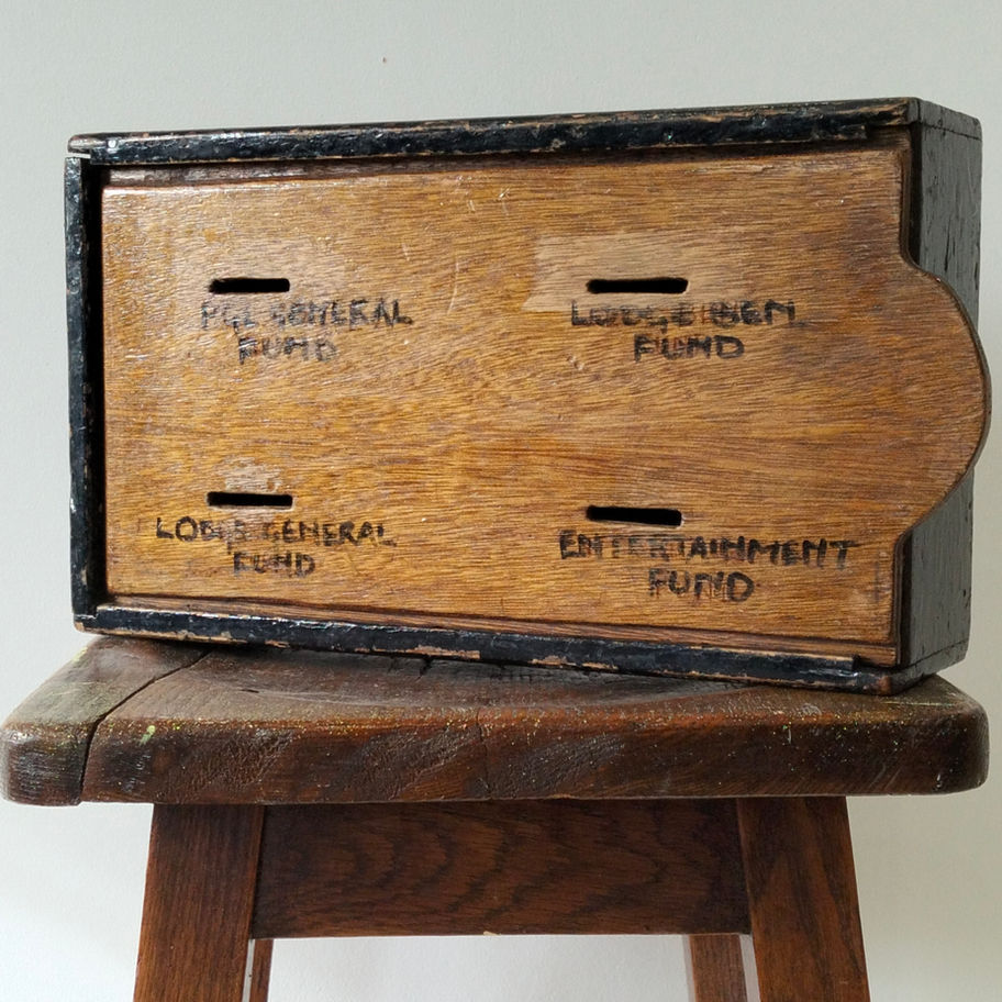 Vintage possibly Masons Archdale Lodge No. 5534 Wooden Fund Collection Box