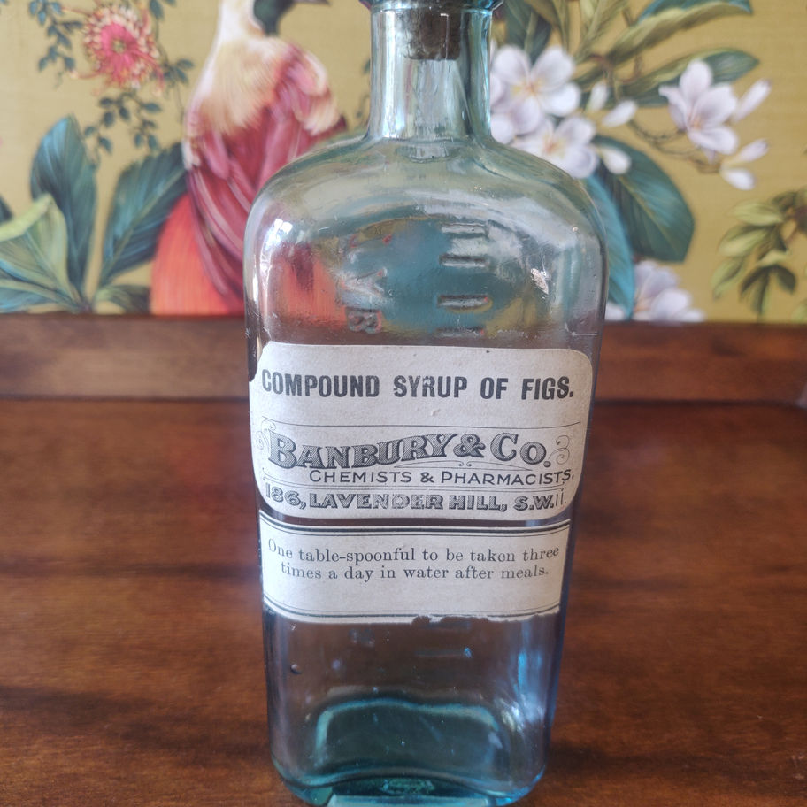 Antique Victorian late 19th or early 20th century Banbury & Co syrup of figs