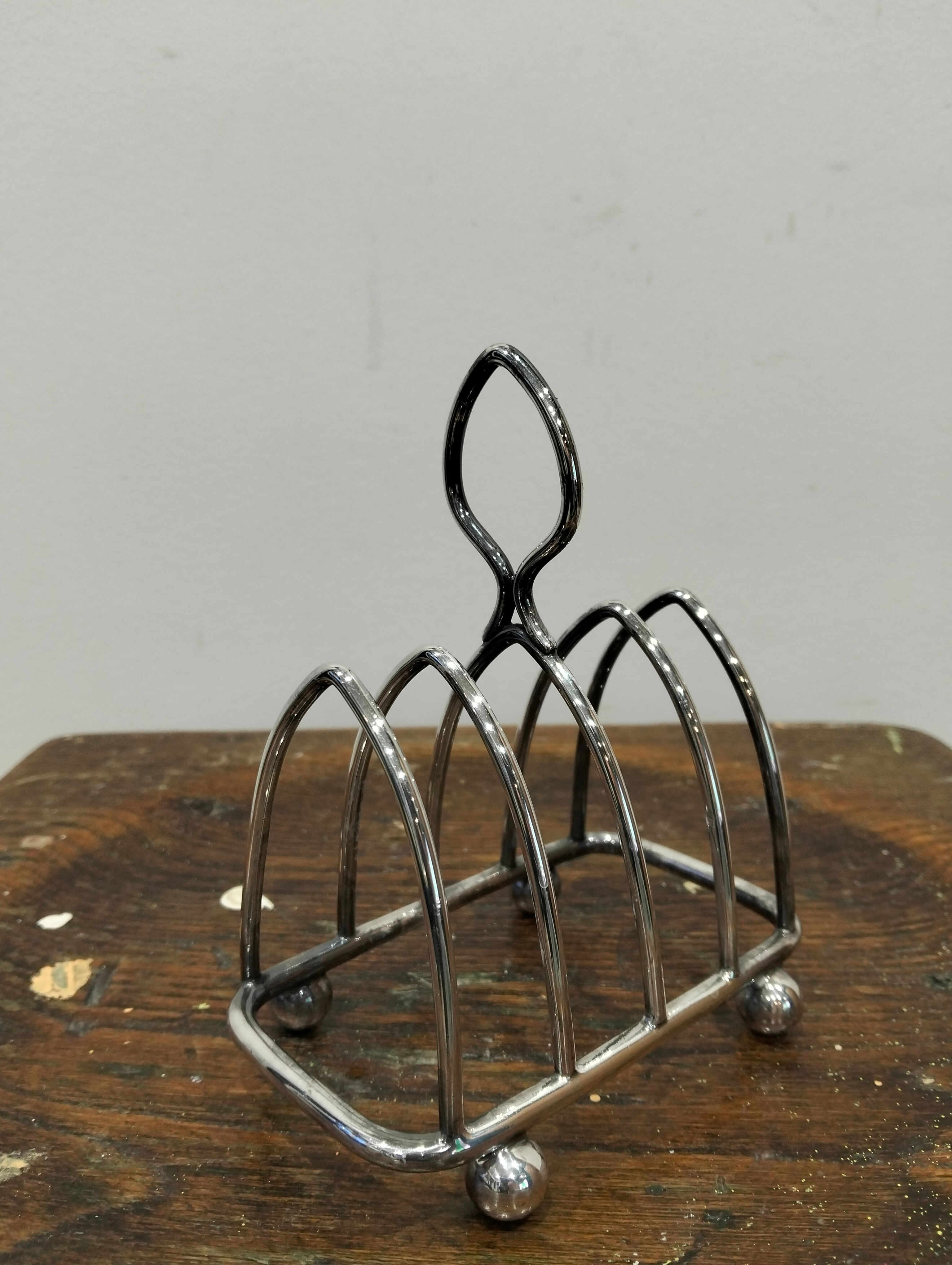 Vintage silver plated/Chrome Toast Rack with Loop Handle – c.1930s–1940s