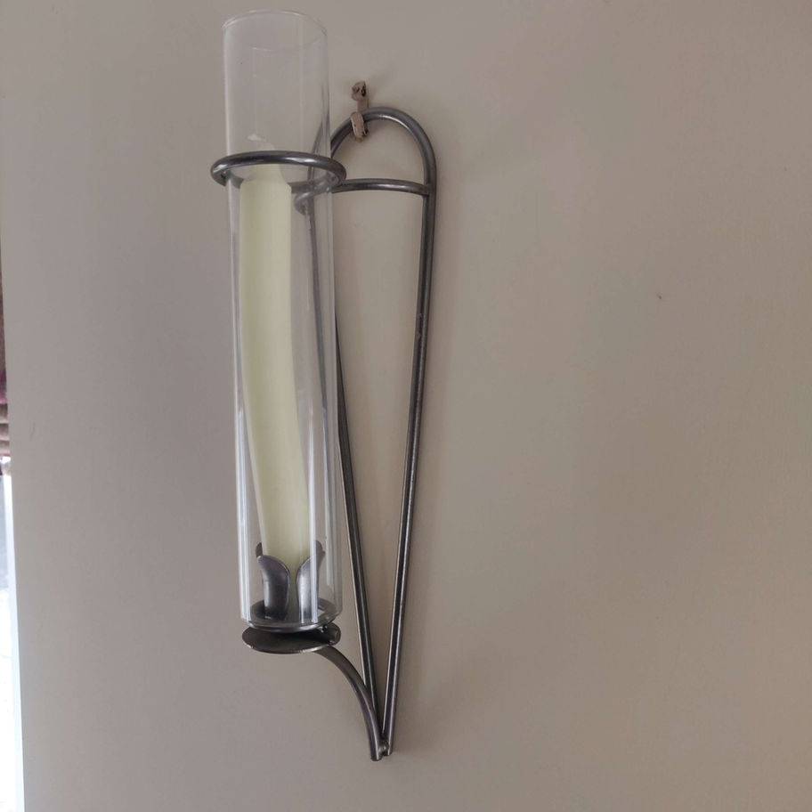 Vintage art nouveau style metal candle holder