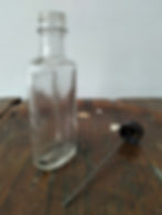 Vintage Glass Applicator Bottle with Metal Dip Rod – Workshop / Apothecary Curio