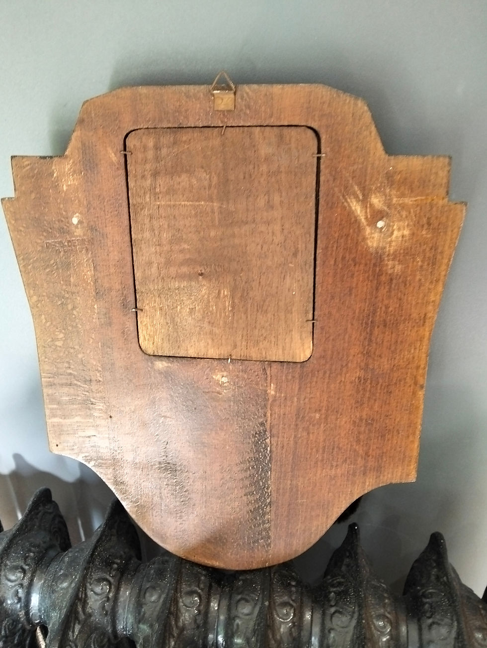 Miniatura: Antique early 20th century art deco oak hallway clothes brush and mirror set