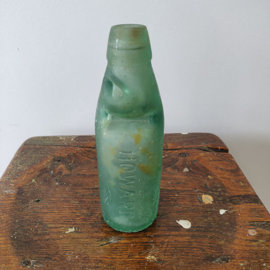 Antique early 20th century codd glass bottle with original stopper amazing!!