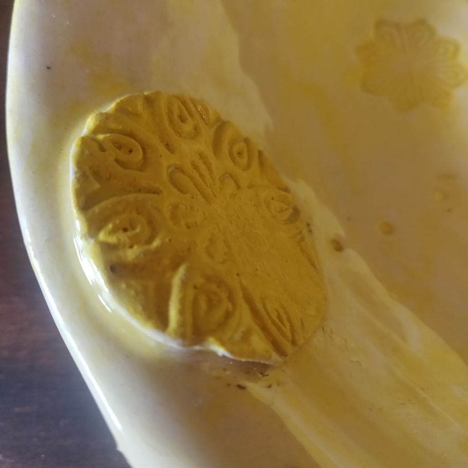 Vintage studio pottery bowl or dish hand made and glazed probably European ?