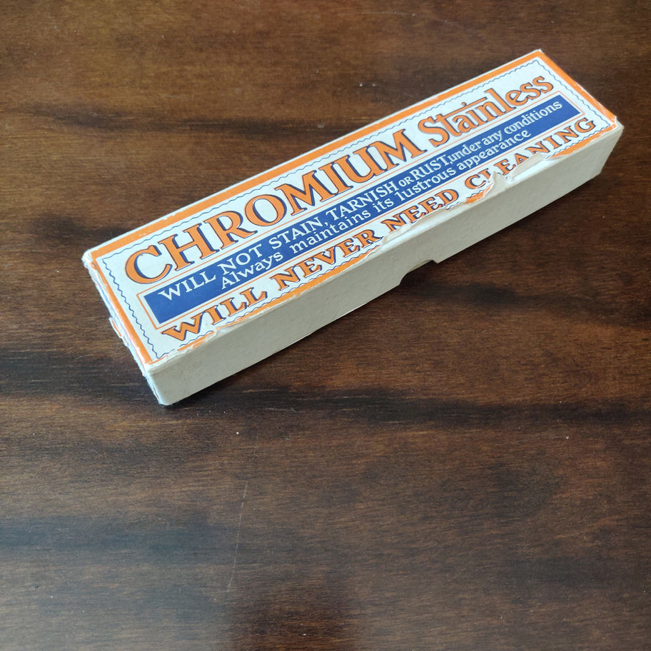 Vintage mid century 1950s chromium cleaner box
