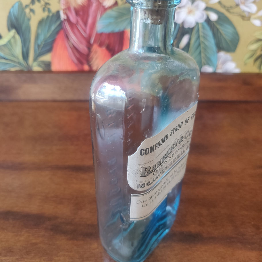 Antique Victorian late 19th or early 20th century Banbury & Co syrup of figs