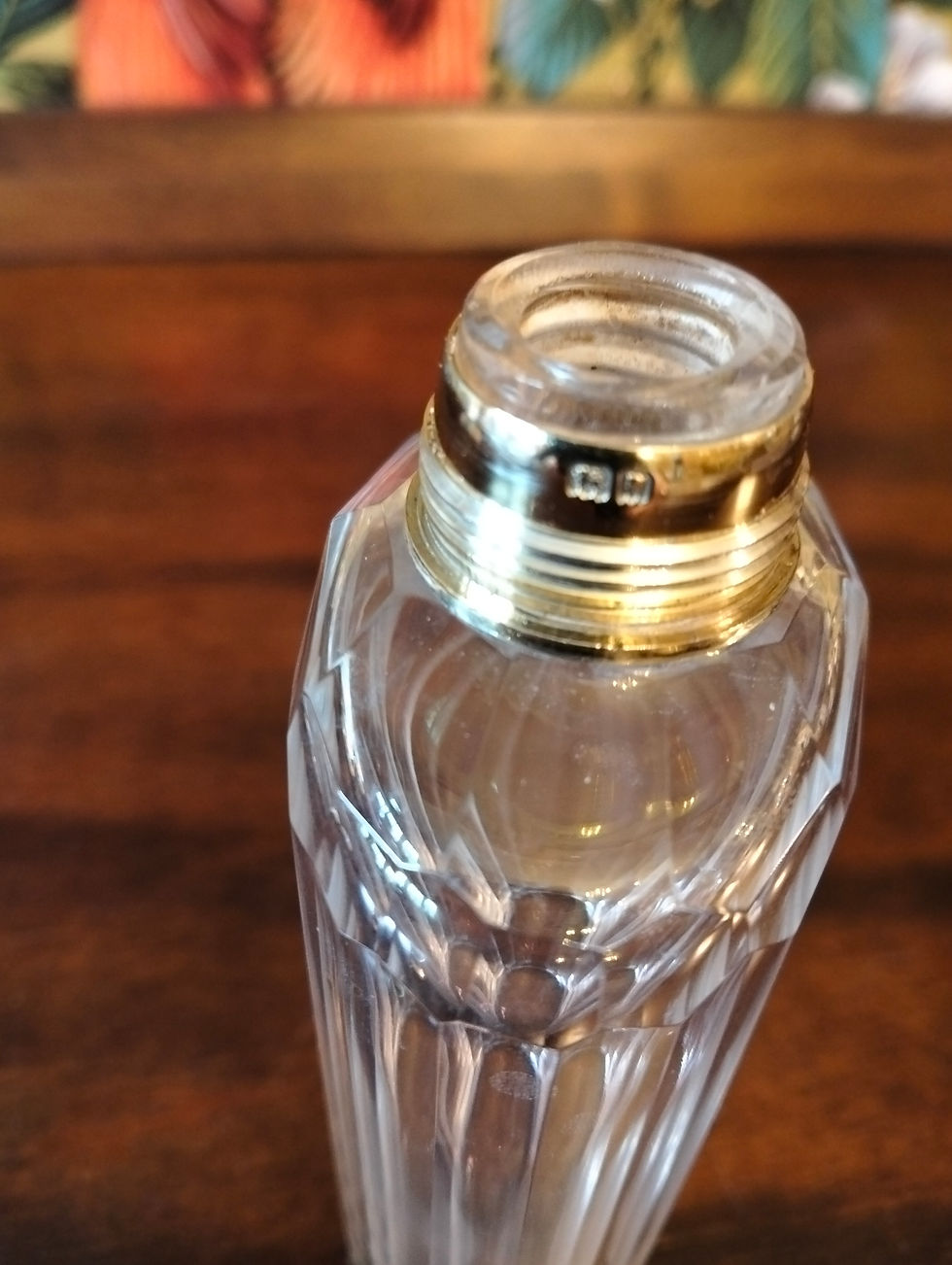 縮圖：Antique 1907 Edwardian silver top Birmingham hallmark perfume or cologne bottle