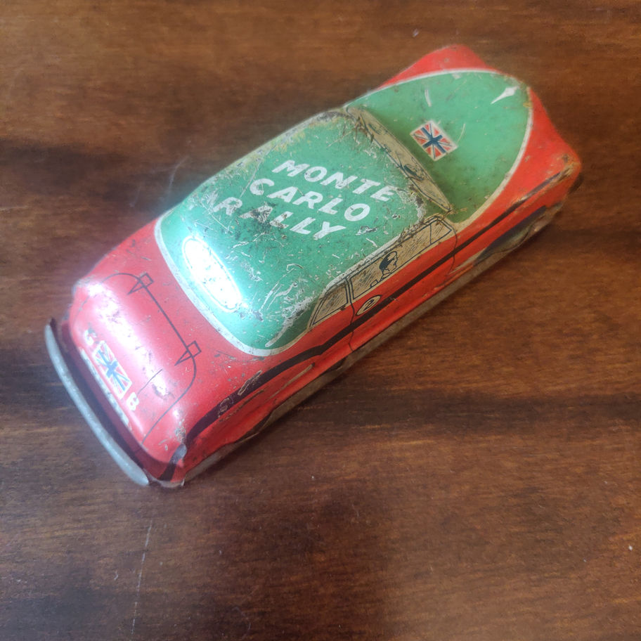Vintage 1950s Monte Carlo rally tin plate car
