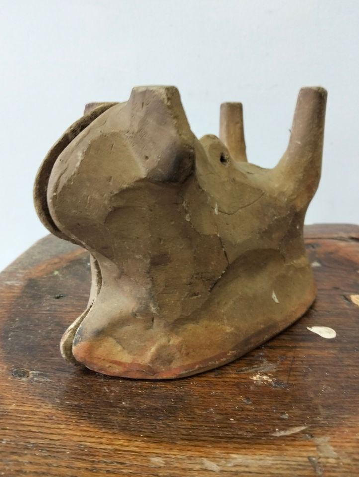 Antique French Alsatian Terracotta Lamb Cake Mould Two-Part Lammele Easter Mould