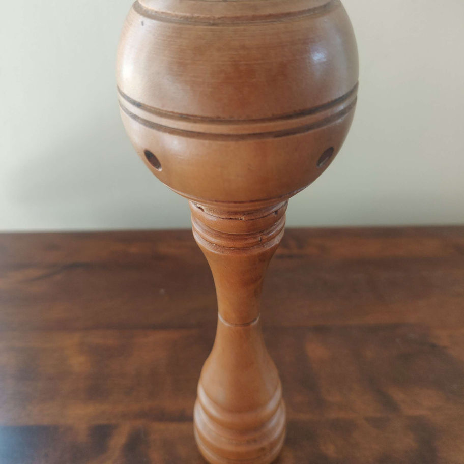 treen toy whistle, ball and cup, rattle and teether