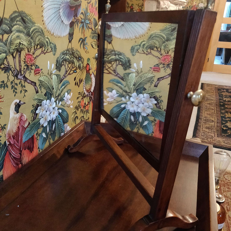 Arts and crafts 1940s? oak dressing table swing mirror
