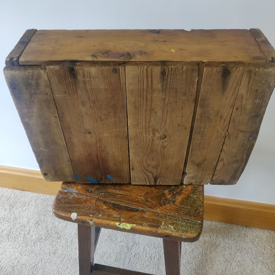 Vintage early 20th century oak crate original not reproduction