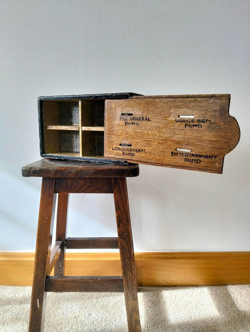 Vintage possibly Masons Archdale Lodge No. 5534 Wooden Fund Collection Box