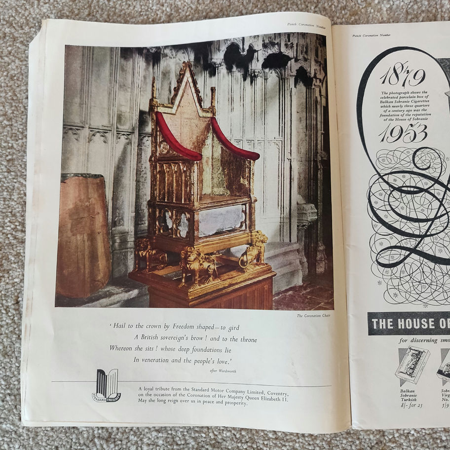 Vintage 1953 Punch coronation limited edition magazine very rare and collectible