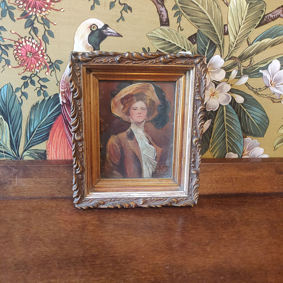 Thumbnail: Antique Victorian early 20th century or late 19th century original oil on board