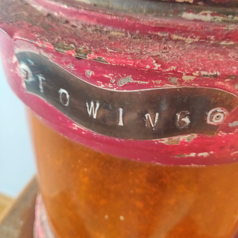 Antique Victorian late 19th century heavy cast metal ships towing lamp amazing!