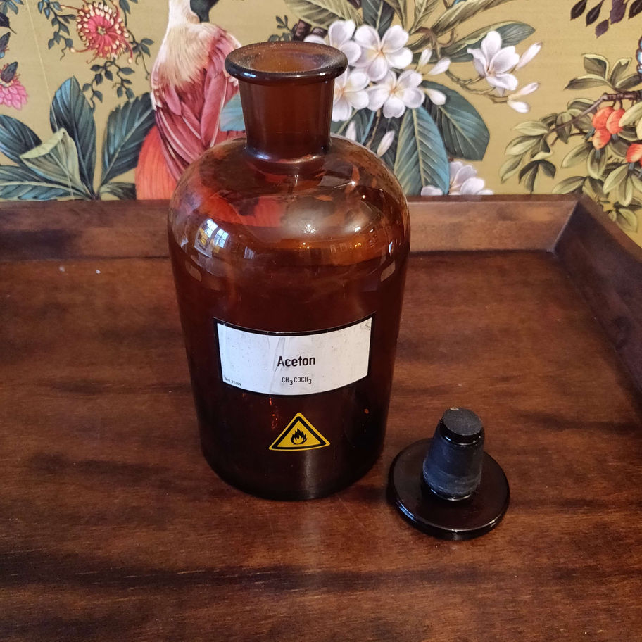 Vintage large apothecary bottle Aceton