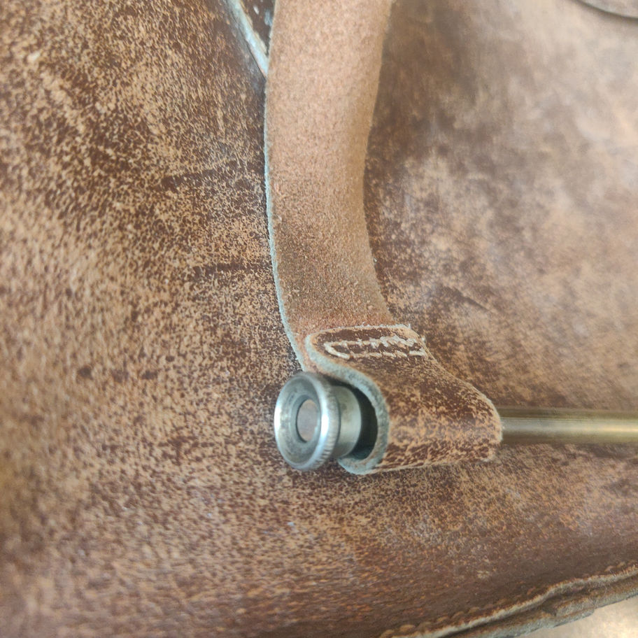 Vintage could be older hand stitched leather satchel probably for music sheets