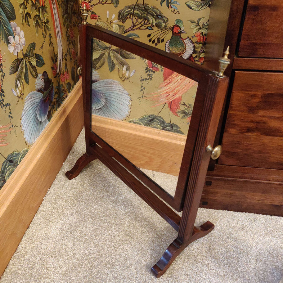 Arts and crafts 1940s? oak dressing table swing mirror