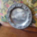 Antique early 20th century art nouveau pewter tray hand beaten stunning!